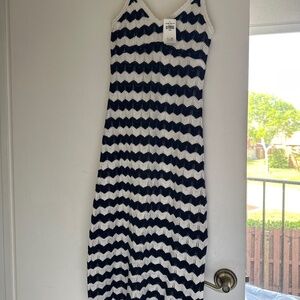Crochet-style midi dress